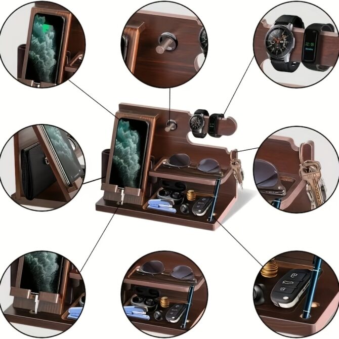 Classic Wooden Phone Docking Station - Image 8