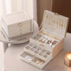 Glam Style Leather Jewelry Box with 3 Drawers - Image 4