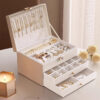 Glam Style Leather Jewelry Box with 3 Drawers - Image 2