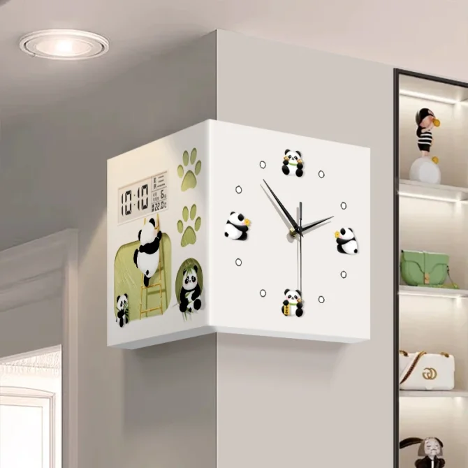 Wall Art Clock Brief Cartoon Digital Separates Double Face Wall Clocks Digital Clock The Price Of
