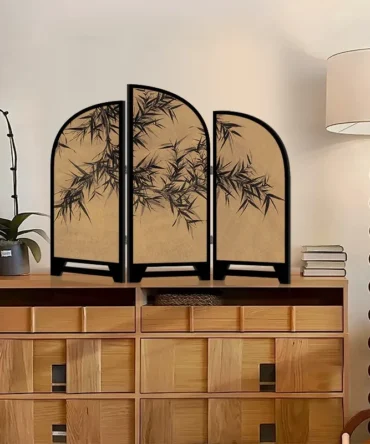 Desktop Screen Display Creative Foyer Cabinet Display Retro New Chinese Style Home Decor Painting Tea Table Decoration Painting