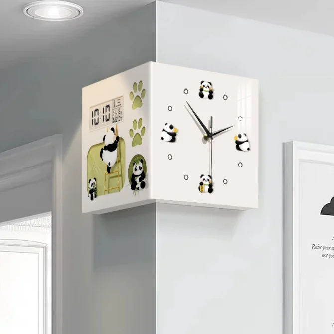 Wall Art Clock Brief Cartoon Digital Separates Double Face Wall Clocks Digital Clock The Price Of - Image 3
